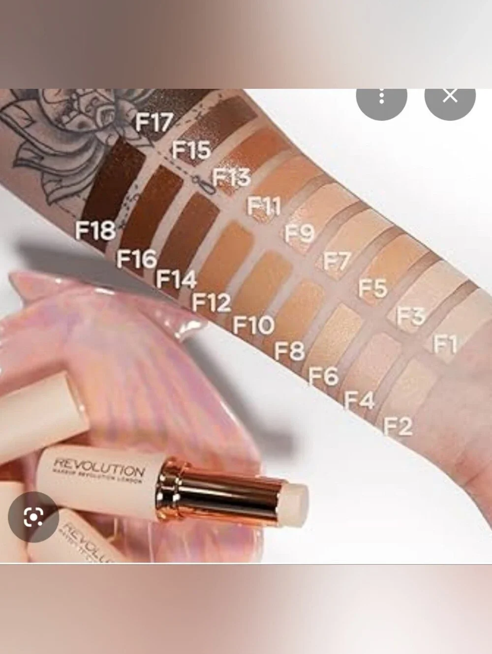 3/$10 Bundle Deals Revolution Fast Base Stick Foundation- F2